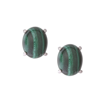 Silver & Malachite Earrings