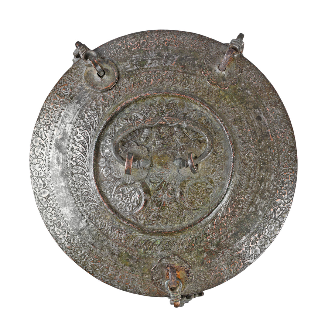 Top Down View Of Antique Indian Copper Paan Box From Kashmir | Indigo Antiques