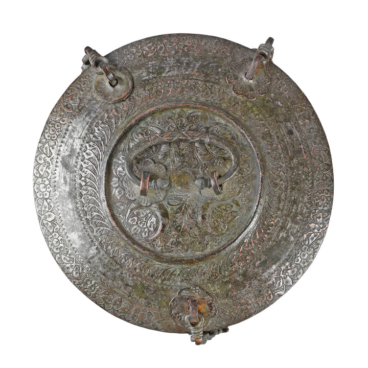 Top Down View Of Antique Indian Copper Paan Box From Kashmir | Indigo Antiques