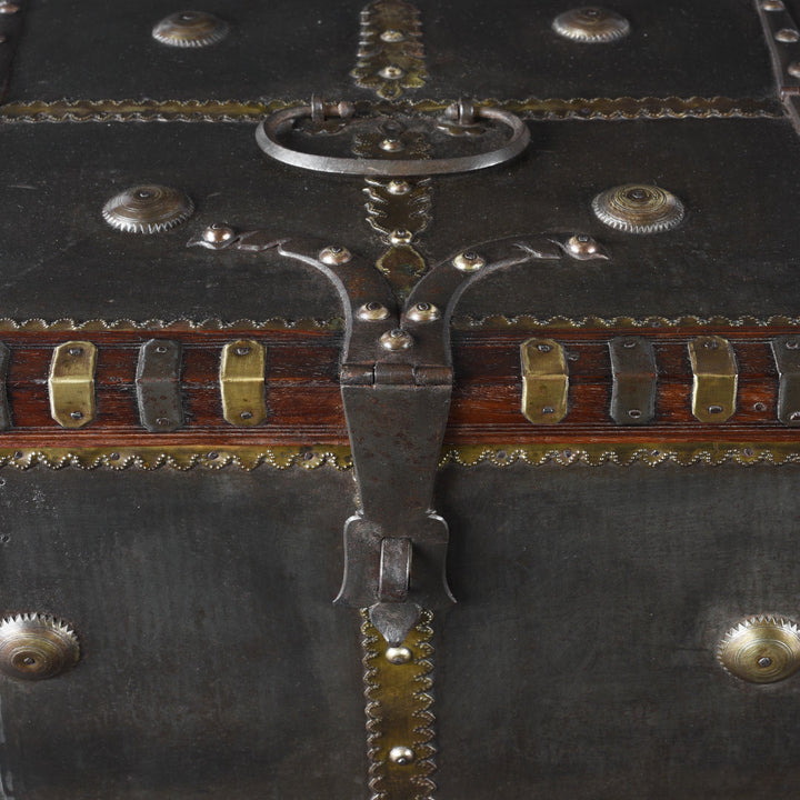 Latch Detail From Antique Indian Shekhawati Trousseau Box | Indigo Antiques