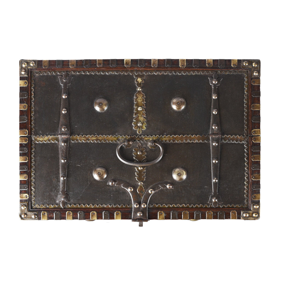 Top Down VIew Of Antique Indian Shekhawati Trousseau Box | Indigo Antiques