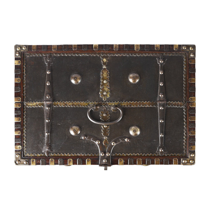 Top Down VIew Of Antique Indian Shekhawati Trousseau Box | Indigo Antiques