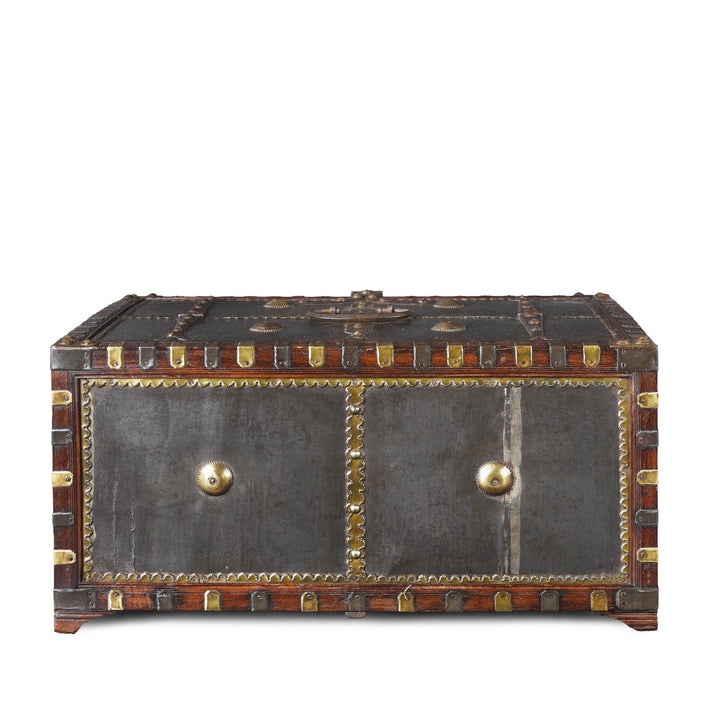 Back Of Antique Indian Shekhawati Trousseau Box | Indigo Antiques
