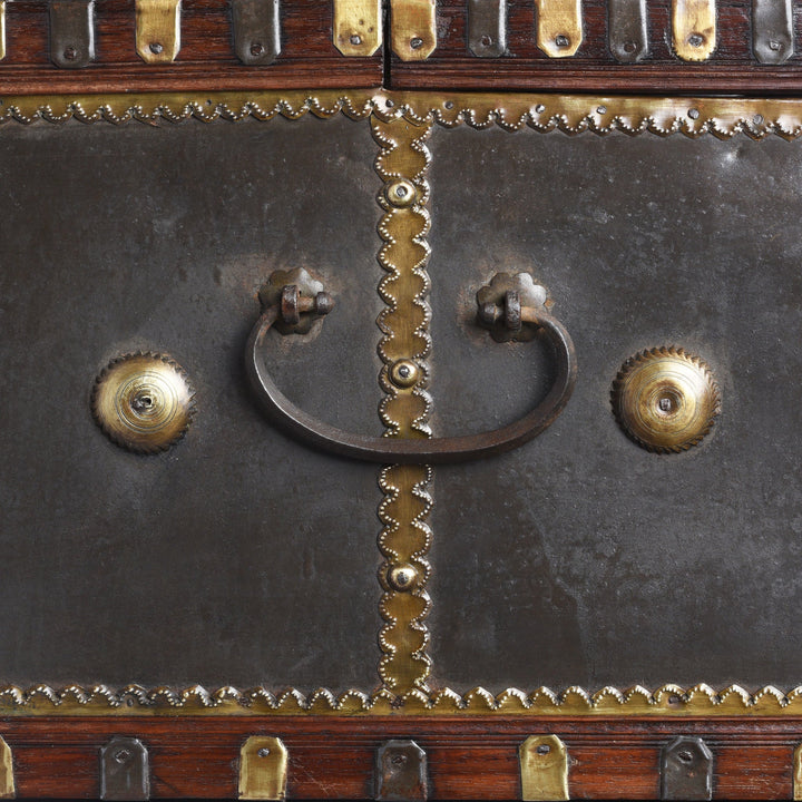 Iron Clad Merchants Box From Shekhawati - 19th Century