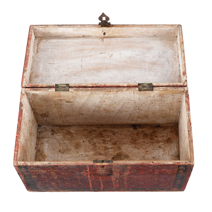 Interior Of Antique Indian Painted Jain Book Box | Indigo Antiques