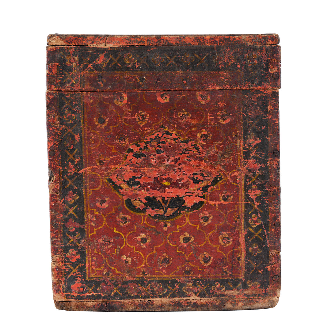 Side Of Antique Indian Painted Jain Book Box | Indigo Antiques