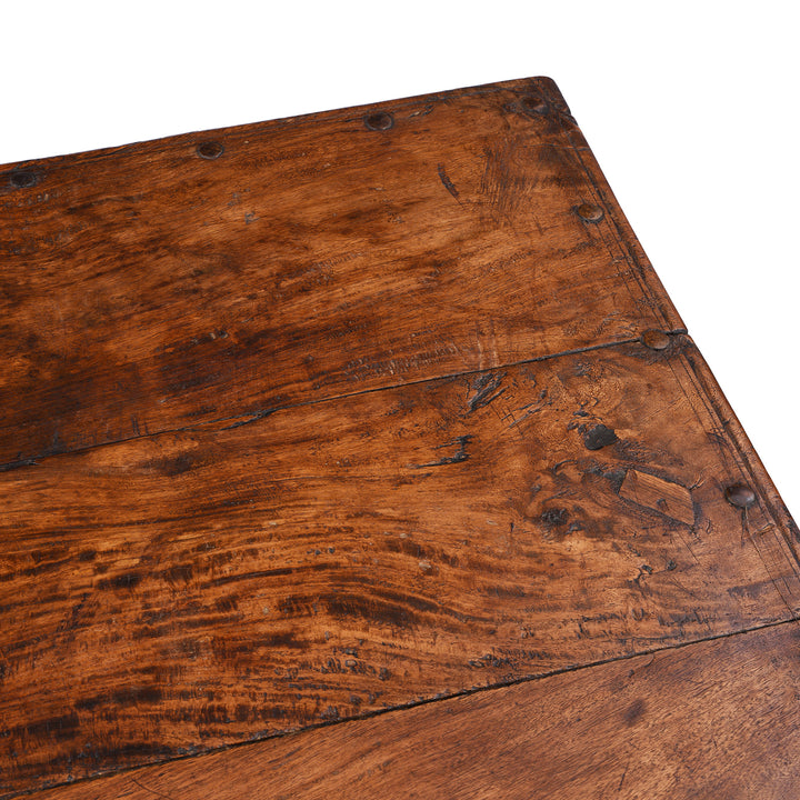 Top Corner Detail From Antique Indian Takhat Coffee Table From Rajasthan | Indigo Antiques