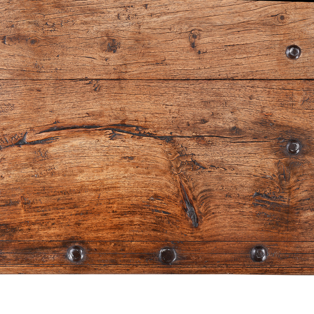 Top Detail From Antique Roheda Wood Takhat Table From Shekhawati | Indigo Antiques