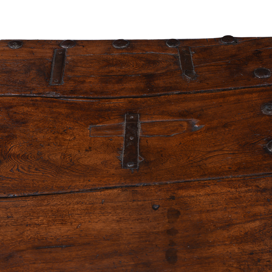 Patches Detail From Antique Indian Takhat Coffee Table From Shekhawati 