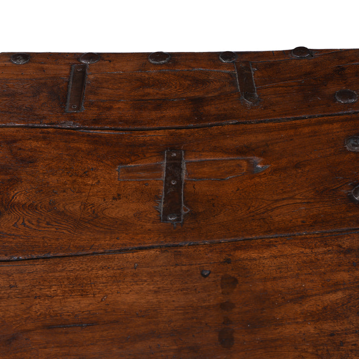 Patches Detail From Antique Indian Takhat Coffee Table From Shekhawati 