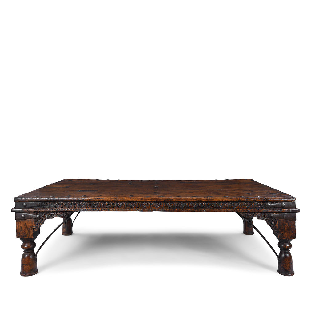 Carved Roheda Wood Takhat Table From Shekhawati - 19th Century