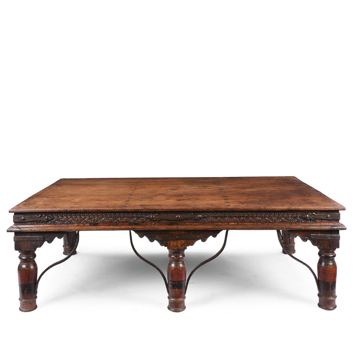Other Side Of Antique Indian Takhat Coffee Table From Shekhawati  | Indigo Antiques