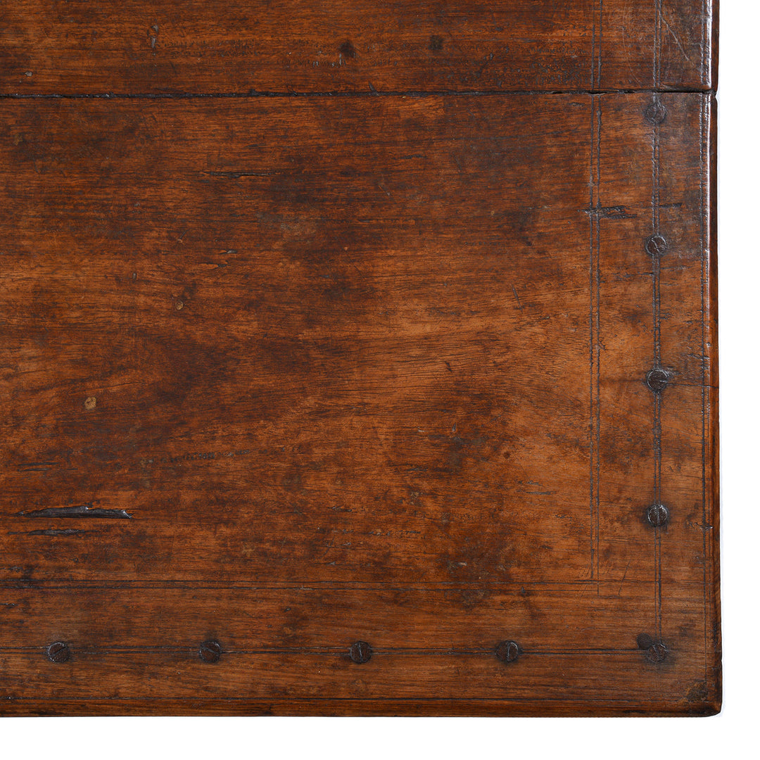 Top Down Corner Detail From Indian Takhat Coffee Table From Shekhawati  | Indigo Antiques