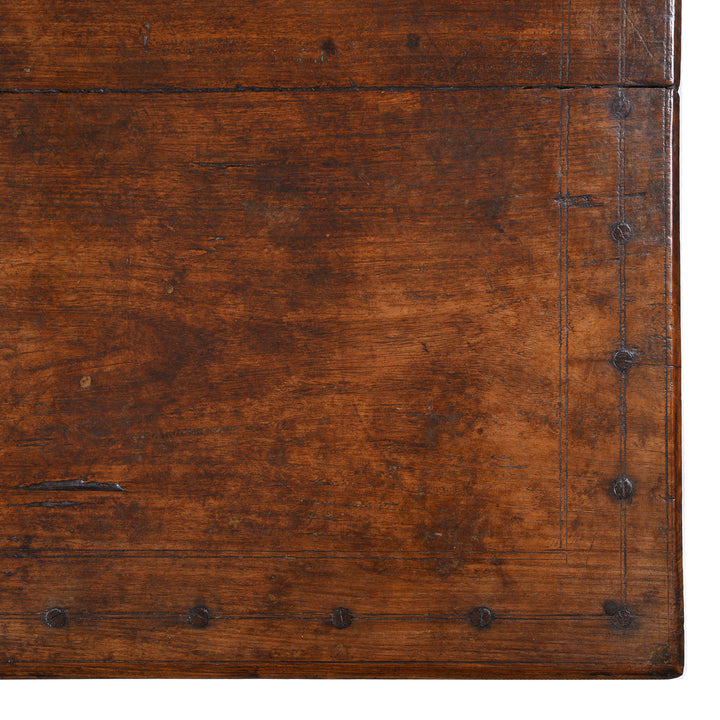 Top Down Corner Detail From Indian Takhat Coffee Table From Shekhawati  | Indigo Antiques