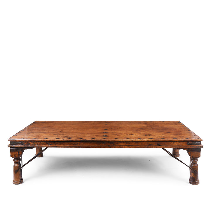 Carved Roheda Wood Takhat Table From Shekhawati | Indigo Antiques