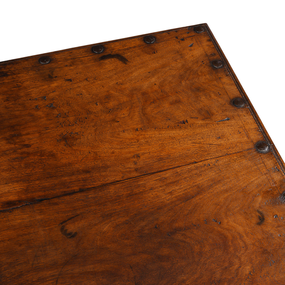 Top COrner Detail From Carved Roheda Wood Takhat Table From Shekhawati | Indigo Antiques