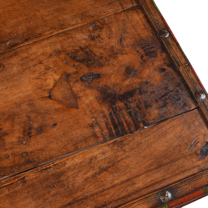 Top Down Detail From Antique Indian Bajot Low Table From Shekhawati | Indigo Antiques