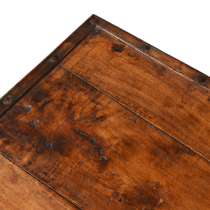 Top Down Detail From Antique Indian Bajot Low Table From Shekhawati | Indigo Antiques