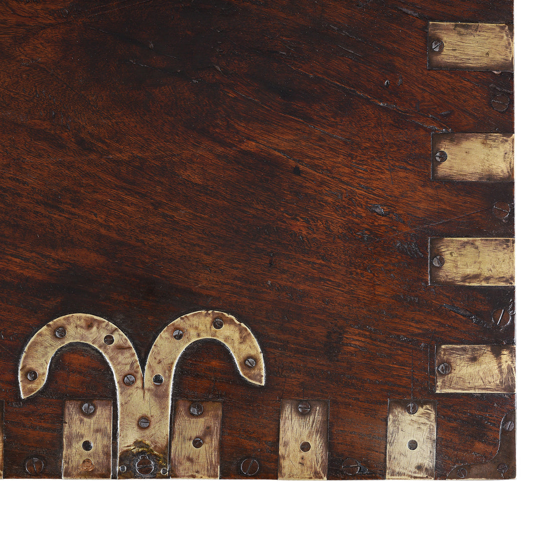 Brasswork From The Top Of Brass Bound Teak Chest From Shekhawati - 19th Century