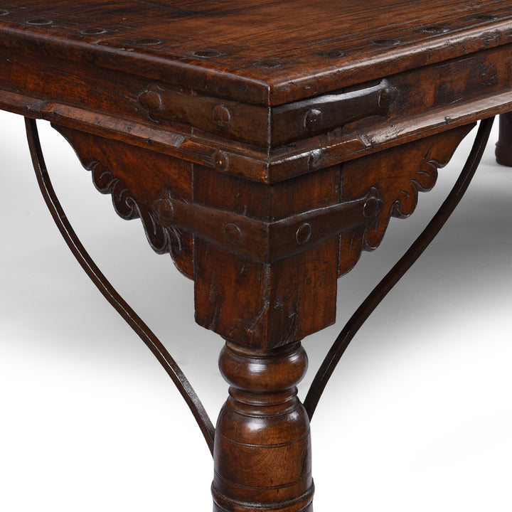 Leg Detail From Antique Takhat Table From Shekhawati | Indigo Antiques