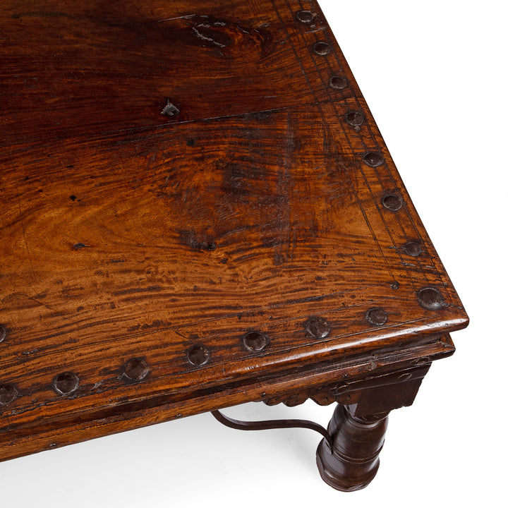 Top Corner Detail From Antique Takhat Table From Shekhawati | Indigo Antiques