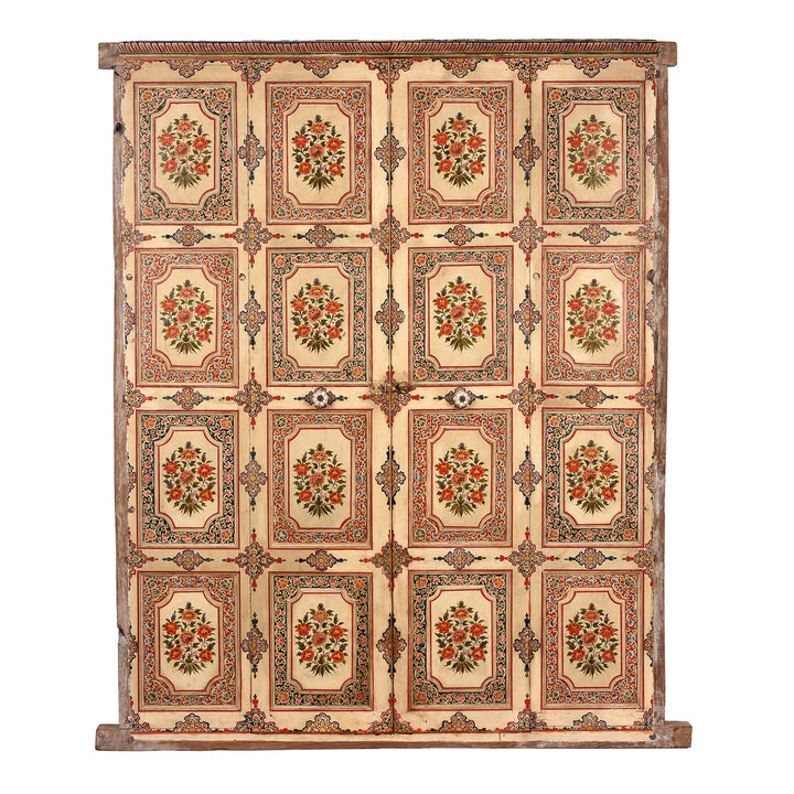 Antique Indian Painted Chintz Door Panel From Bikaner | Indigo Antiques