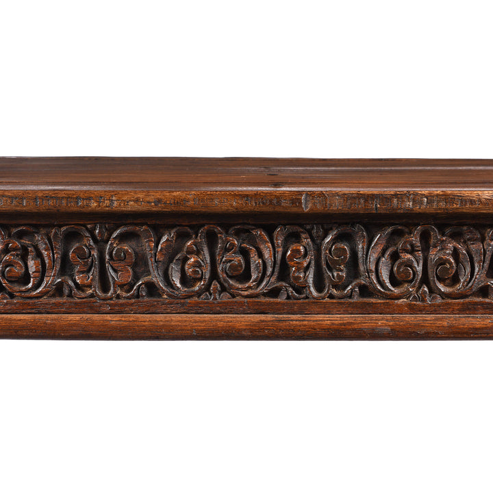 Carving Detail From Antique Indian Takhat Coffee Table From Gujarat  | Indigo Antiques