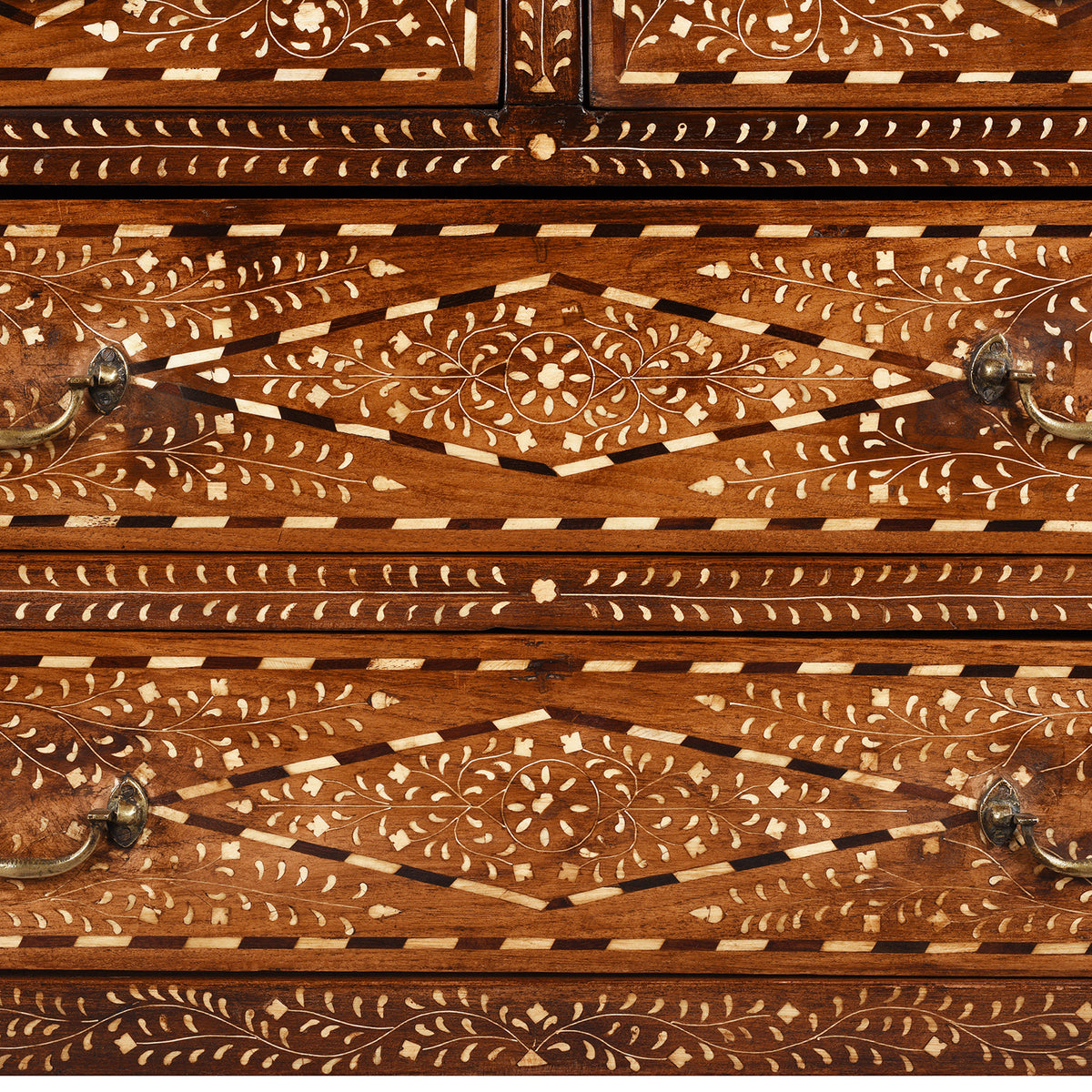 Bone Inlay Detail From Indian Bone Inlay Chest Of Drawers | Indigo Antiques