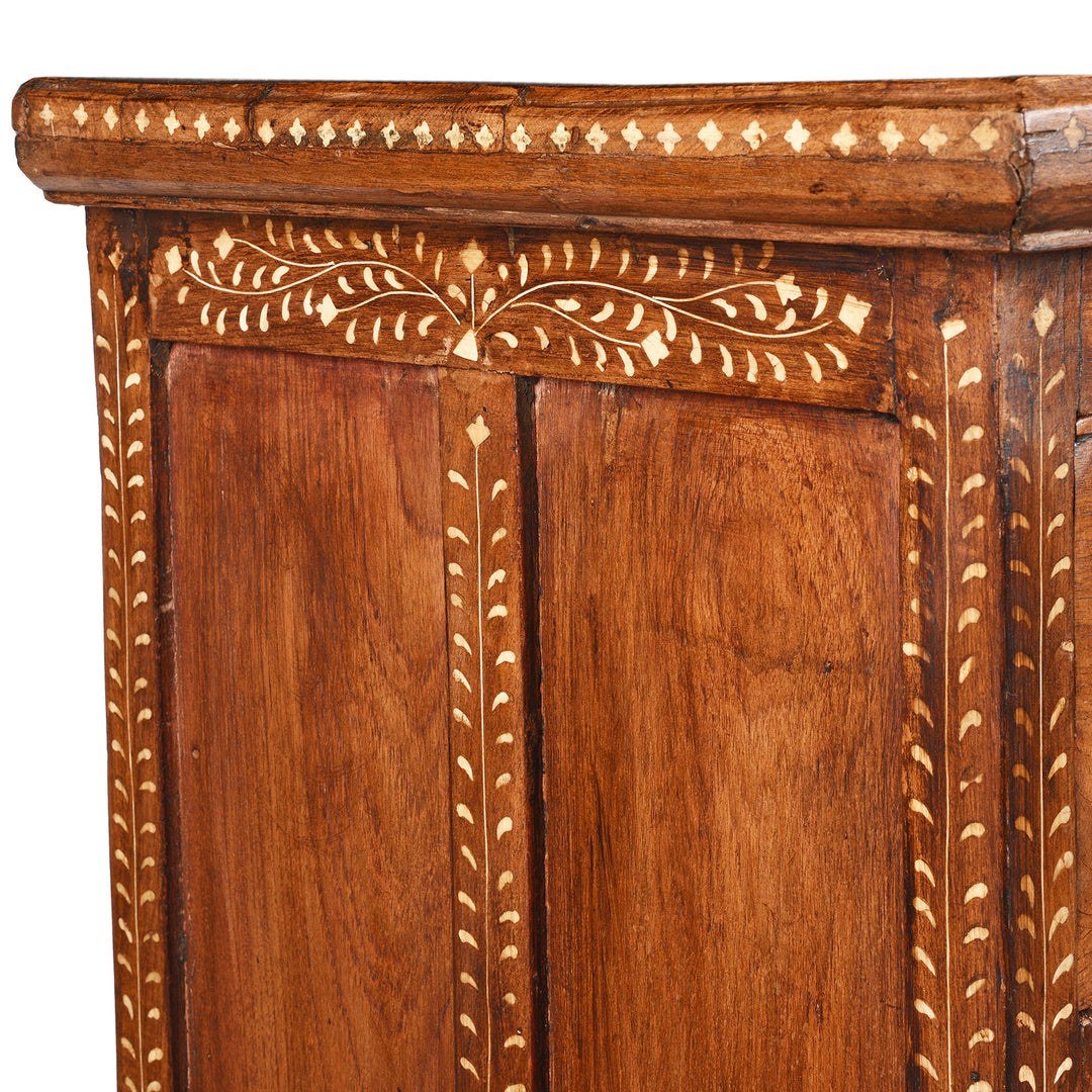 Side Inlay Detail From Indian Bone Inlay Chest Of Drawers | Indigo Antiques