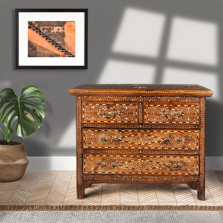 Indian Bone Inlay Chest Of Drawers | Indigo Antiques