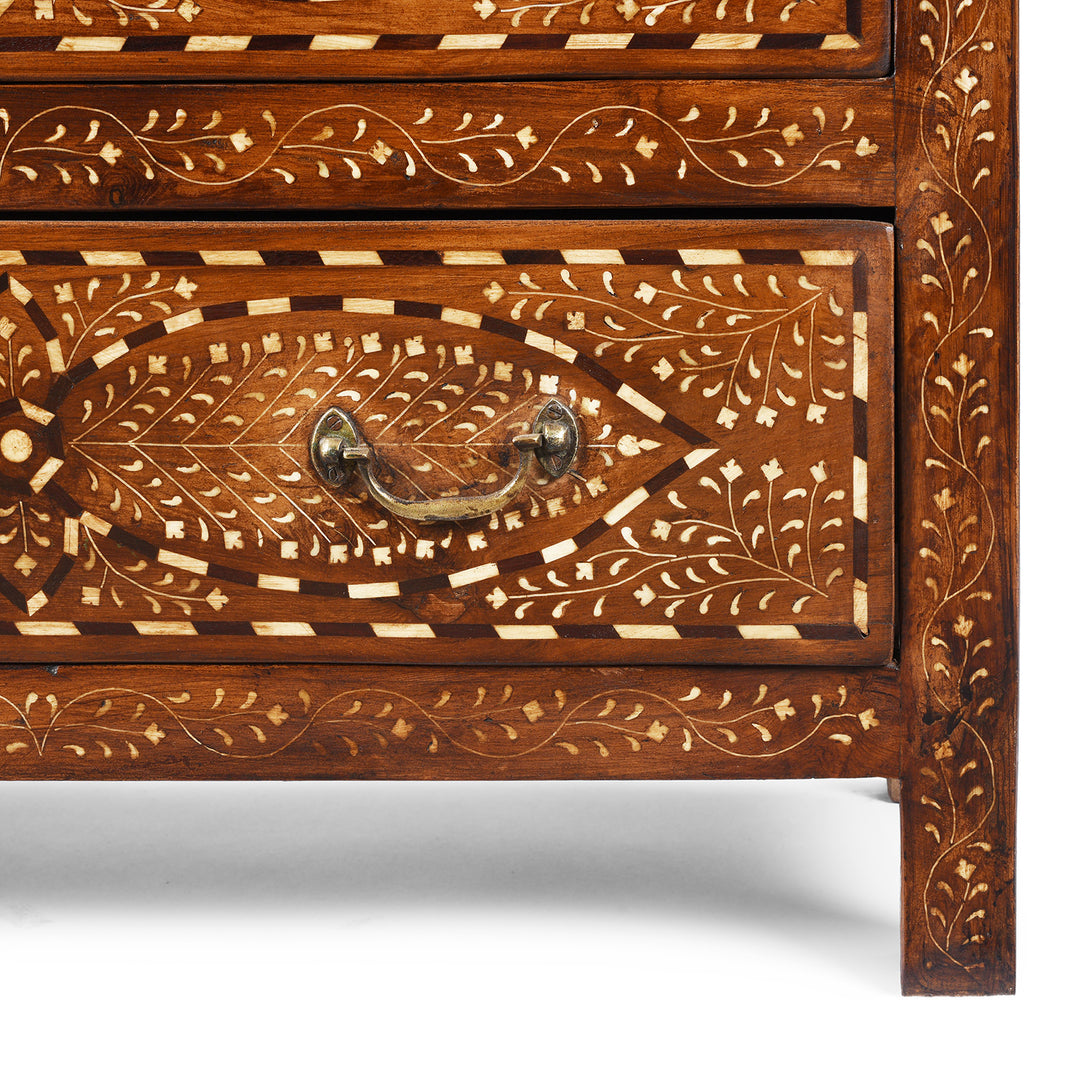Leg Detail From Indian Bone Inlay Chest Of Drawers | Indigo Antiques