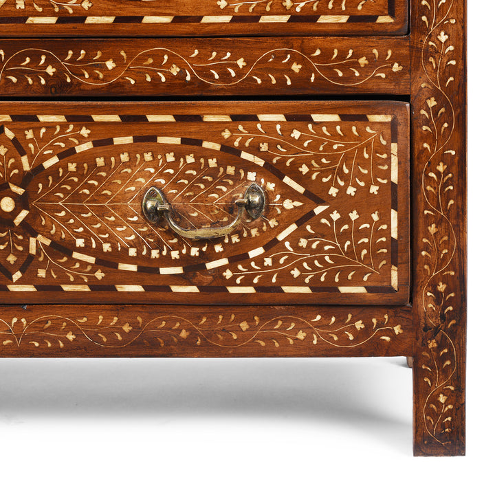 Leg Detail From Indian Bone Inlay Chest Of Drawers | Indigo Antiques