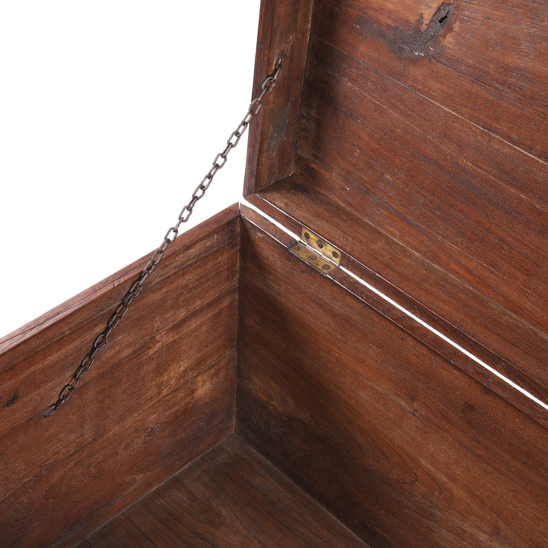Chain Detail From Antique Brass Bound Teak Military Chest From Rajasthan | Indigo Antiques