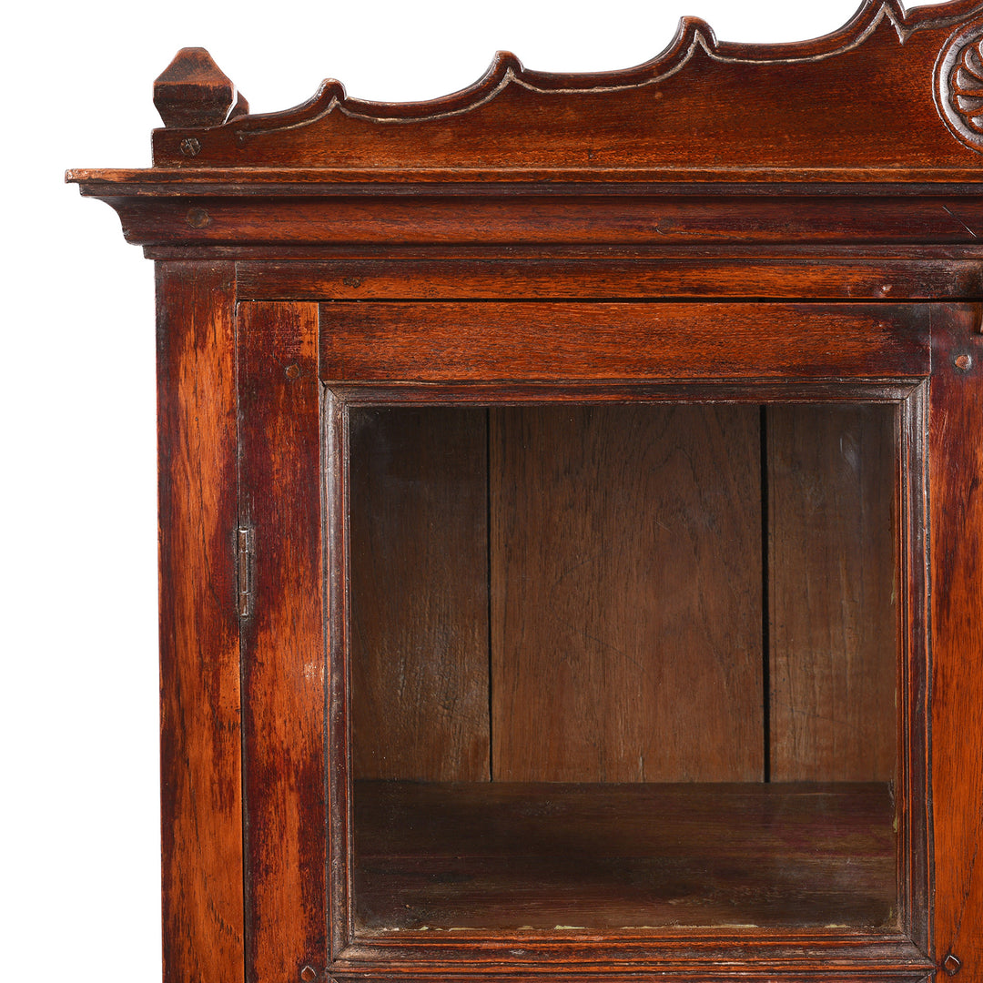 Corner Detail From Antique Anglo Indian Glazed Book Cabinet | Indigo Antiques