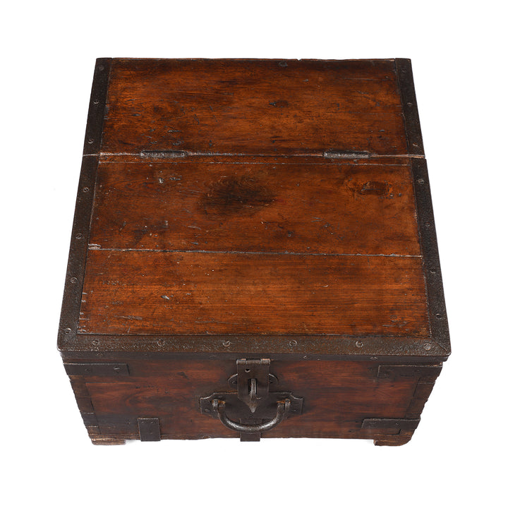 Top Down View Of Antique Indian Iron Bound Teak Ammunition 'Limber' Chest | Indigo Antiques