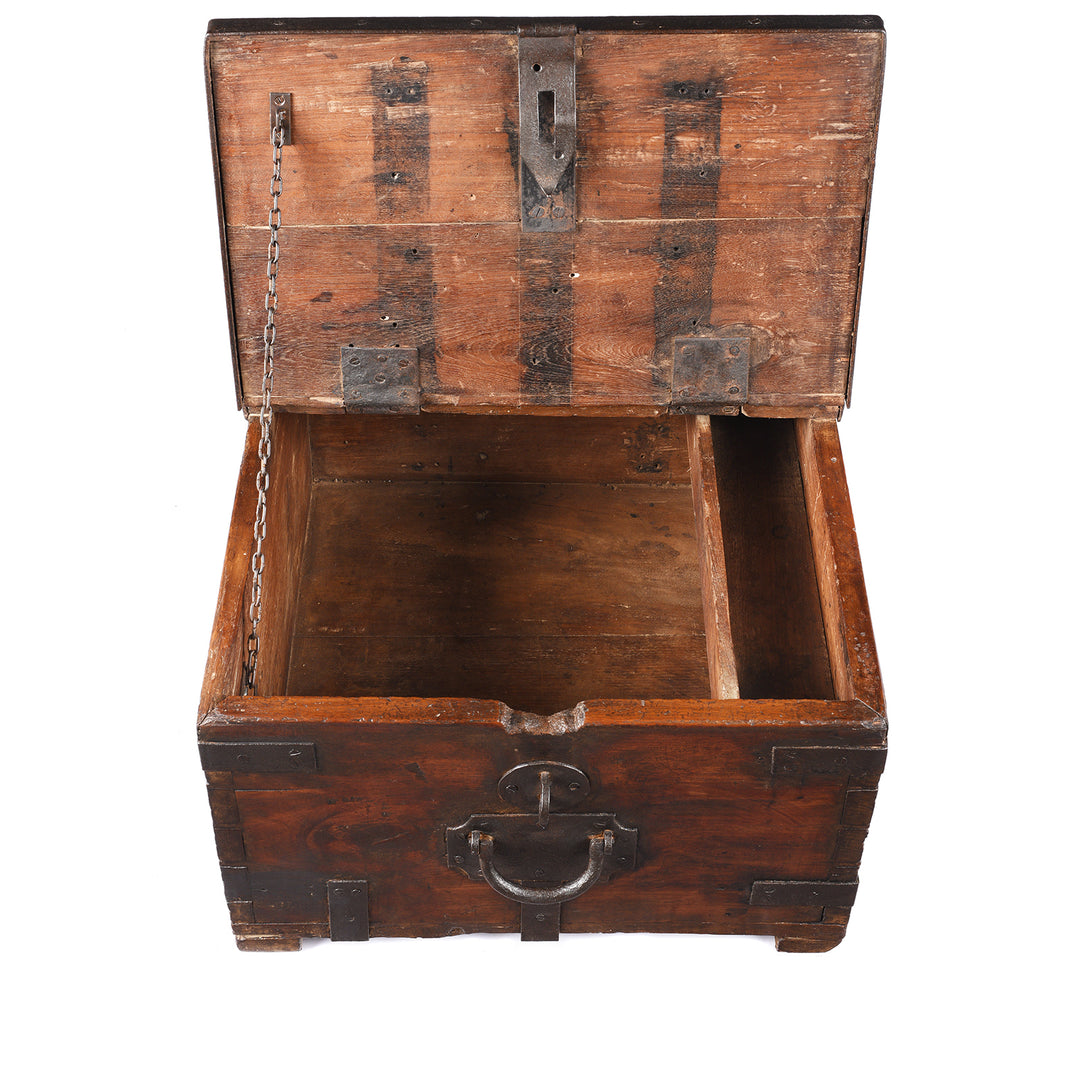 Interior Of Antique Indian Iron Bound Teak Ammunition 'Limber' Chest | Indigo Antiques