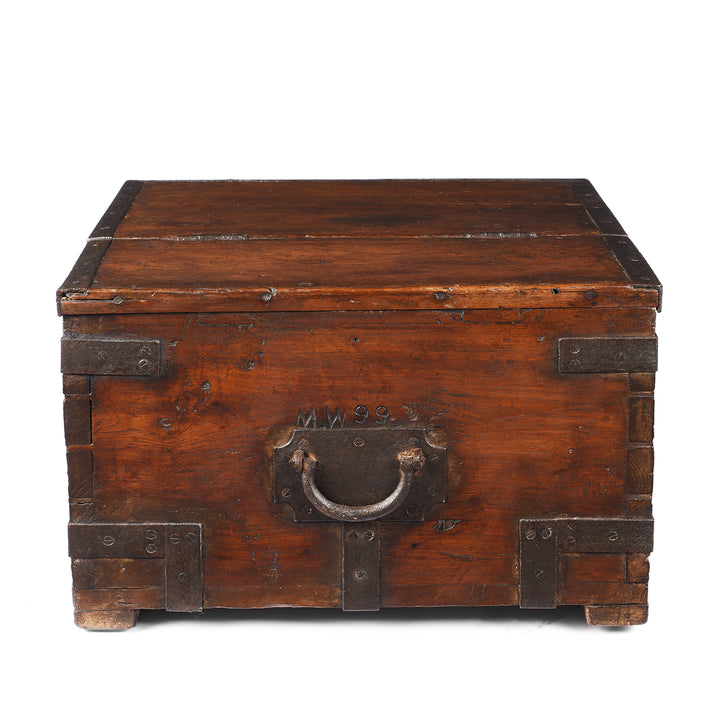 Side Of Antique Indian Iron Bound Teak Ammunition 'Limber' Chest | Indigo Antiques