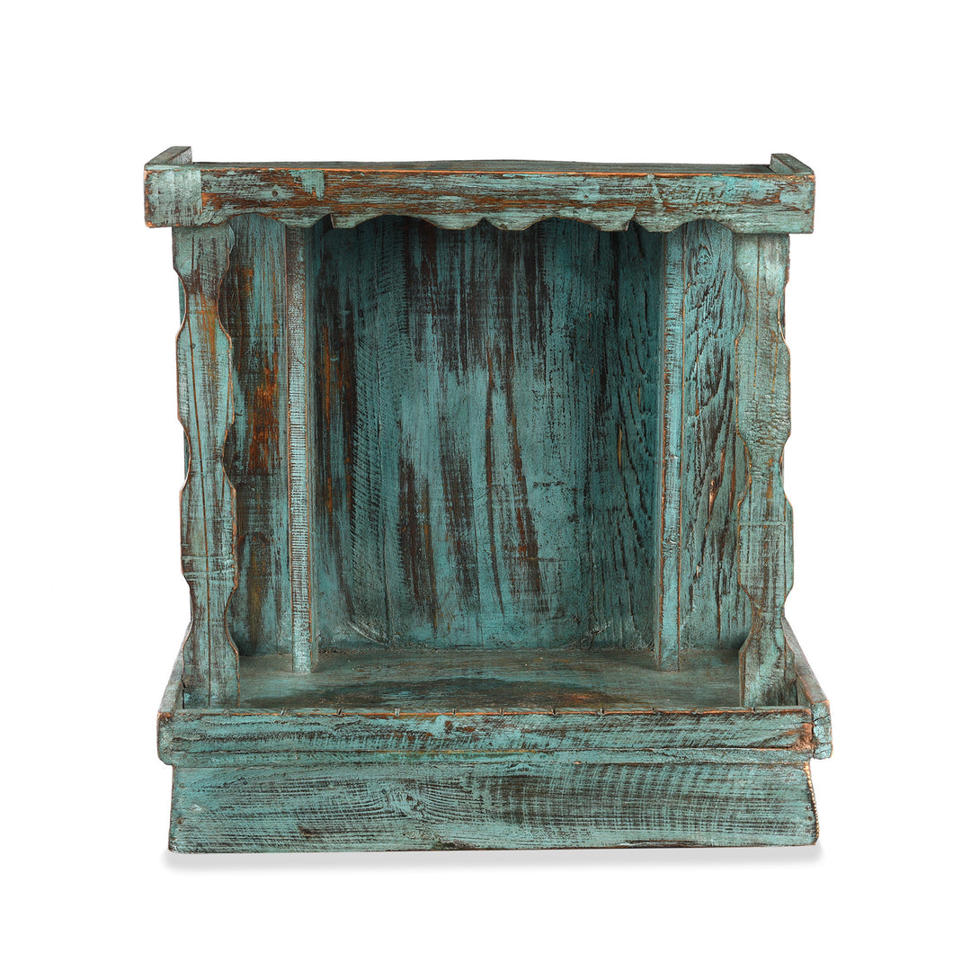 Front VIew Of Vintage Painted House Temple From Rajasthan | indigo Antiques