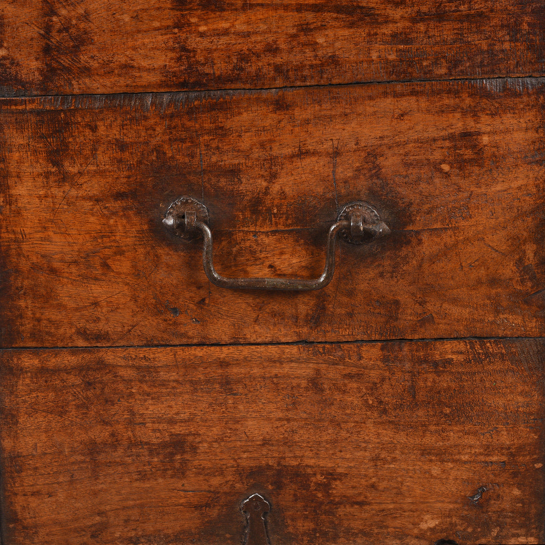 Handle Detail From Antique Brass Bound Teak Military Chest | Indigo Antiques
