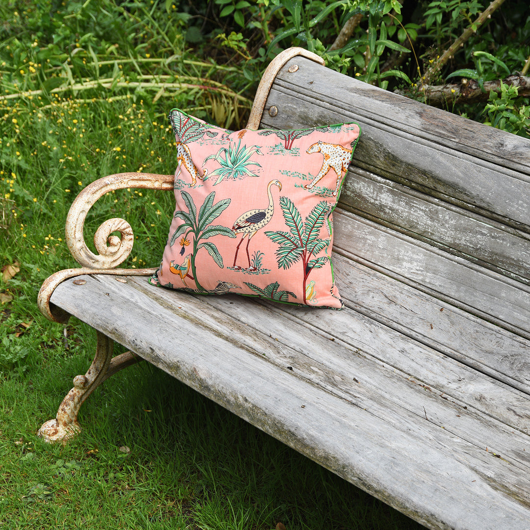 Indian inspired jungle animal print cushion | Indigo Antiques