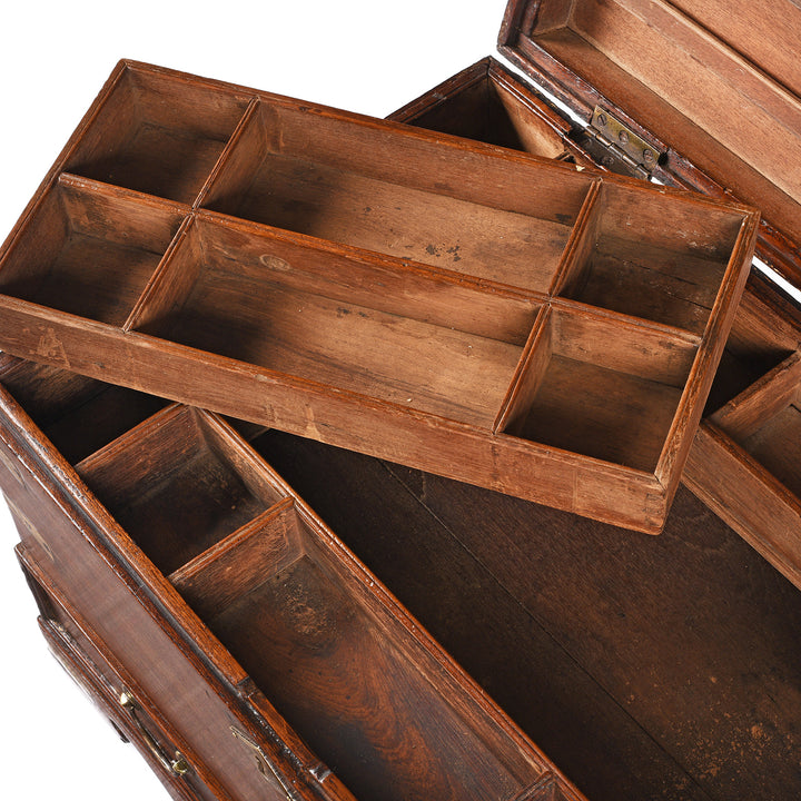 Interior Detail From Antique Indian Brass Bound Teak Dowry Chest| Indigo Antiques