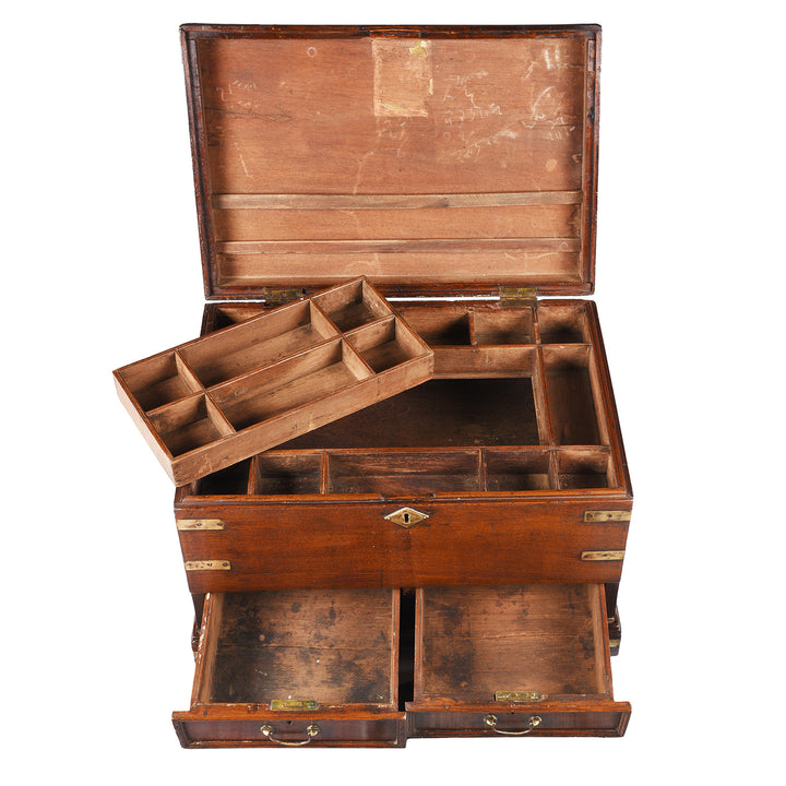 Interior Of Antique Indian Brass Bound Teak Dowry Chest| Indigo Antiques