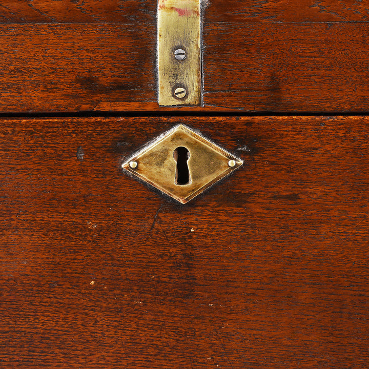 Lock Detail From Antique Indian Brass Bound Teak Dowry Chest| Indigo Antiques