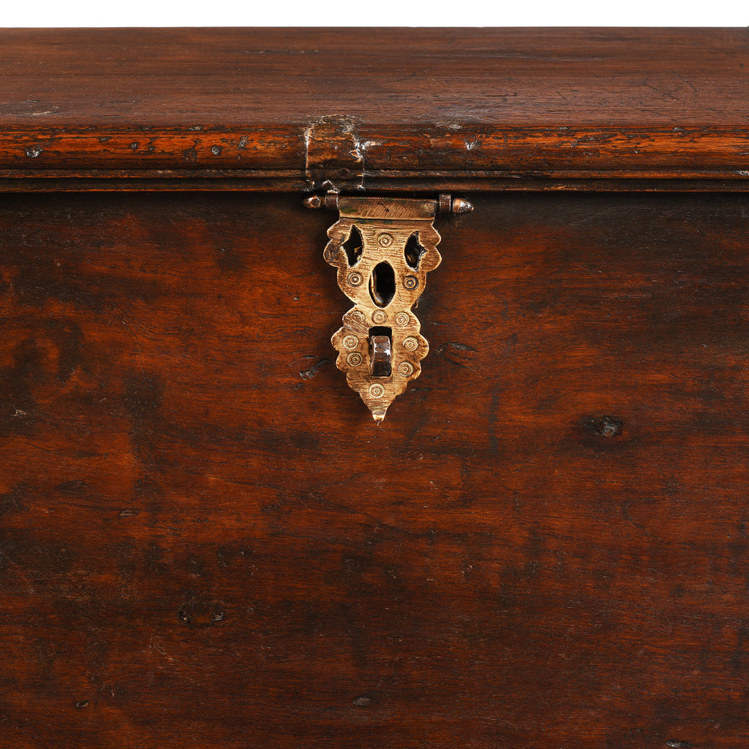 Latch Detail From Antique Brass Bound Teak Chest From Kutch | Indigo Antiques