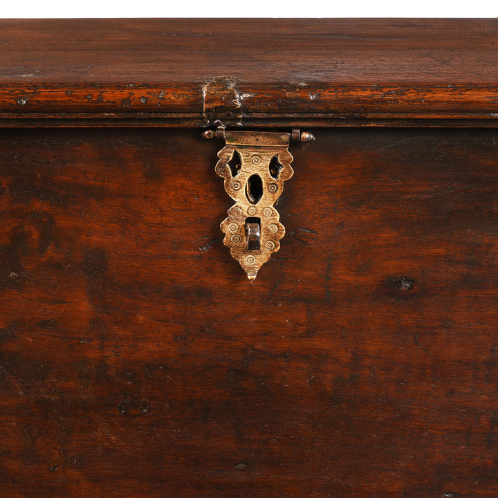 Latch Detail From Antique Brass Bound Teak Chest From Kutch | Indigo Antiques