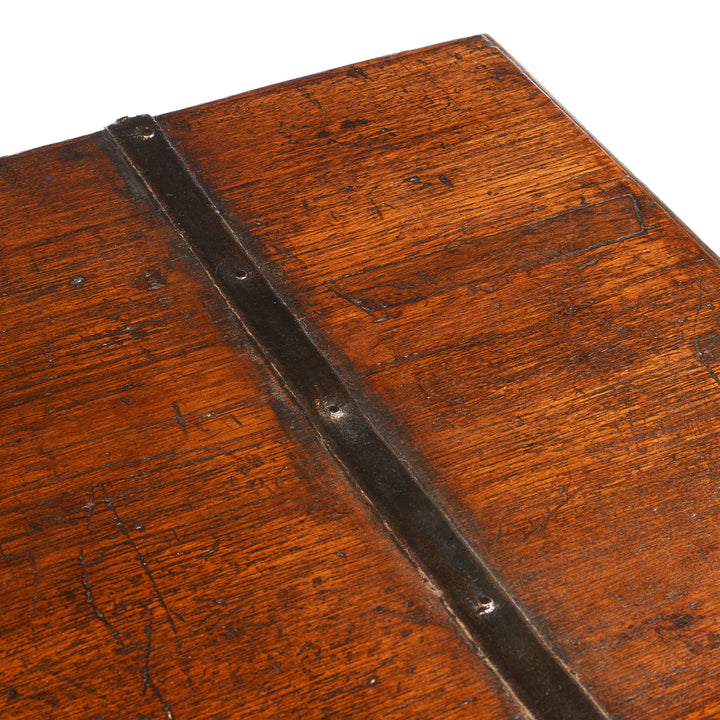 Surface Detail From Antique Brass Bound Teak Chest From Kutch | Indigo Antiques