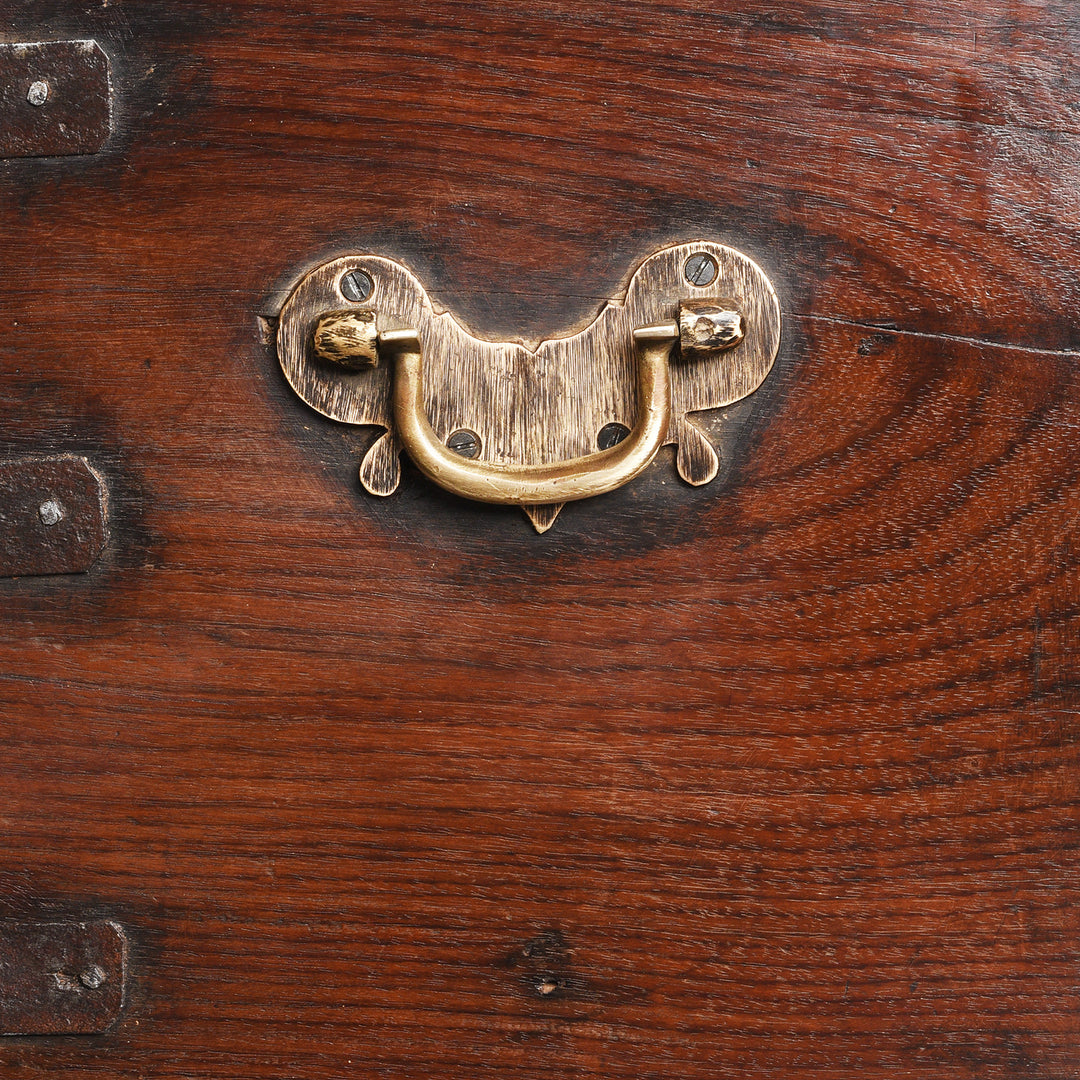 Handle Detail From Antique Rosewood Studded 'Zanzibar' Chest From Kutch | Indigo Antiques