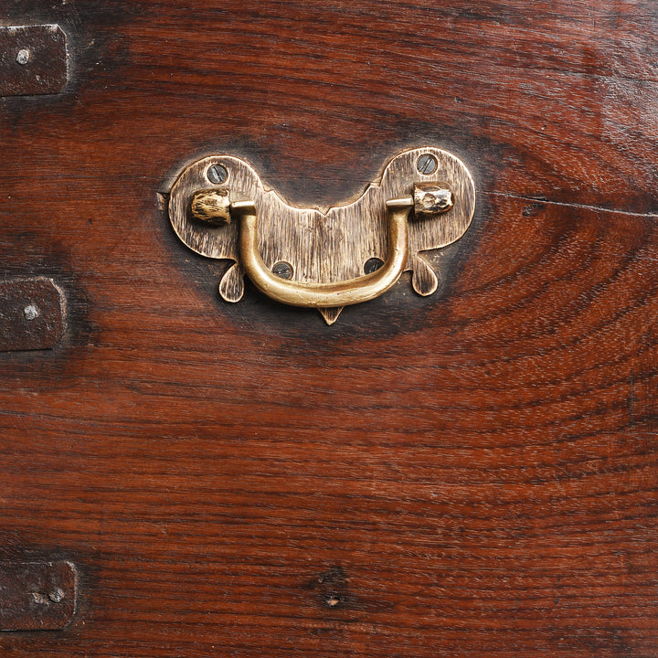Handle Detail From Antique Rosewood Studded 'Zanzibar' Chest From Kutch | Indigo Antiques