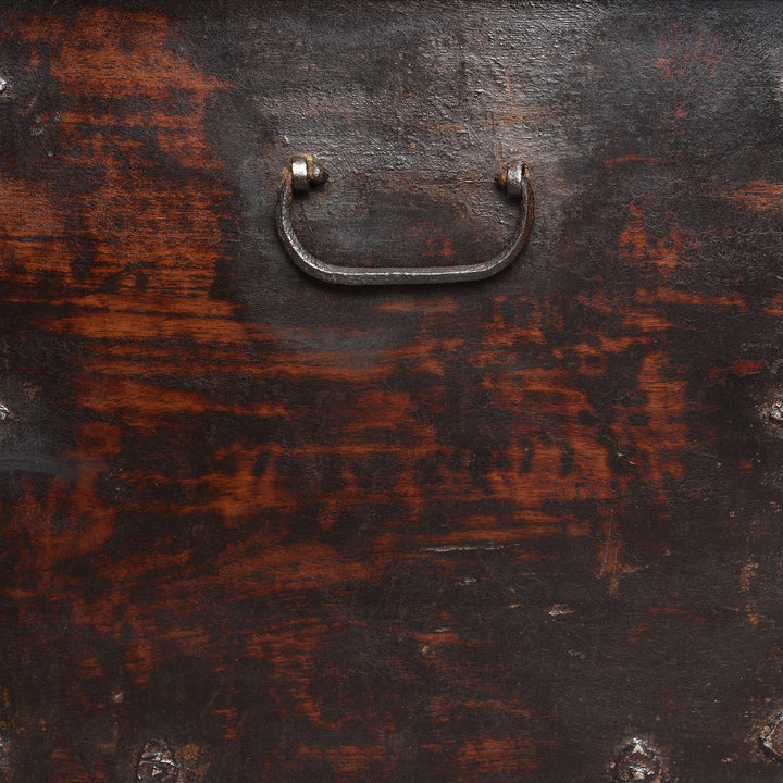 Handle Detail From Antique Rosewood Studded 'Zanzibar' Chest From Kutch | Indigo Antiques