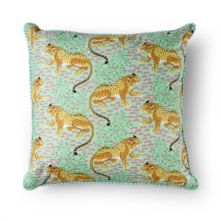 Cotton Leopard Design Cushion Cover with Pad | Indigo Antiques